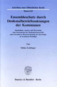 Ensembleschutz durch Denkmalbereichssatzungen der Kommunen