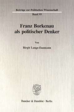 Franz Borkenau als politischer Denker