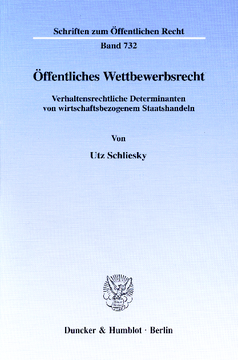 Öffentliches Wettbewerbsrecht Öffentliches Wettbewerbsrecht