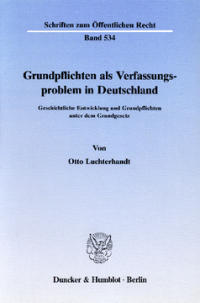 Grundpflichten als Verfassungsproblem in Deutschland