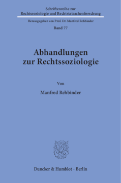 Abhandlungen zur Rechtssoziologie Abhandlungen zur Rechtssoziologie