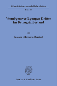 Vermögensverfügungen Dritter im Betrugstatbestand