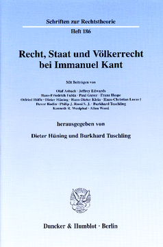 Recht, Staat und Völkerrecht bei Immanuel Kant
