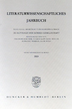 Literaturwissenschaftliches Jahrbuch Literaturwissenschaftliches Jahrbuch