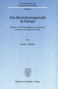 Das Bereicherungsrecht in Europa