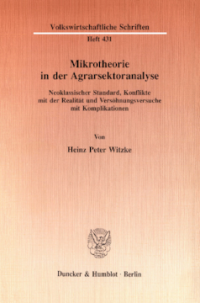 Mikrotheorie in der Agrarsektoranalyse
