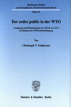 Der ordre public in der WTO