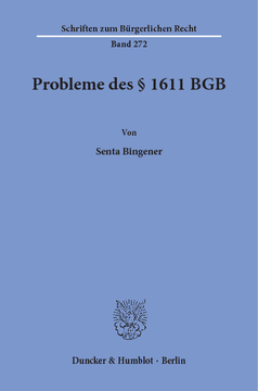 Probleme des § 1611 BGB