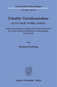 Erlaubte Vorteilsannahme - §§ 331 StGB, 70 BBG, 10 BAT