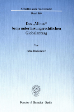 Das »Minus« beim unterlassungsrechtlichen Globalantrag Das »Minus« beim unterlassungsrechtlichen Globalantrag