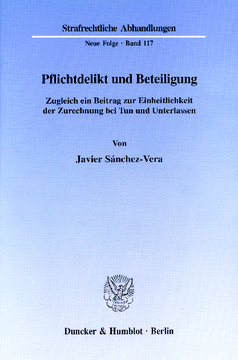 Pflichtdelikt und Beteiligung Pflichtdelikt und Beteiligung