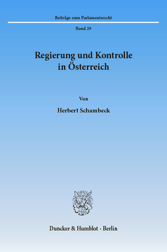 Regierung und Kontrolle in Österreich Regierung und Kontrolle in Österreich