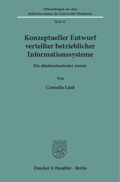 Konzeptueller Entwurf verteilter betrieblicher Informationssysteme Konzeptueller Entwurf verteilter betrieblicher Informationssysteme