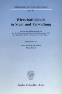Wirtschaftlichkeit in Staat und Verwaltung