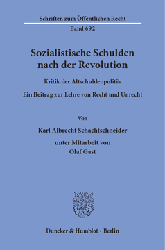 Sozialistische Schulden nach der Revolution Sozialistische Schulden nach der Revolution