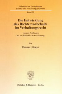 Die Entwicklung des Richtervorbehalts im Verhaftungsrecht