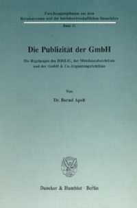 Die Publizität der GmbH