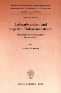 Lohnsubvention und negative Einkommensteuer