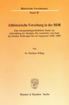Althistorische Forschung in der DDR Althistorische Forschung in der DDR