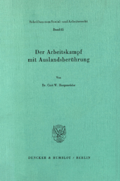 Der Arbeitskampf mit Auslandsberührung Der Arbeitskampf mit Auslandsberührung