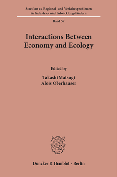 Interactions Between Economy and Ecology Interactions Between Economy and Ecology