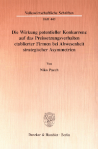 Die Wirkung potentieller Konkurrenz auf das Preissetzungsverhalten etablierter Firmen bei Abwesenheit strategischer Asymmetrien