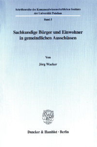 Sachkundige Bürger und Einwohner in gemeindlichen Ausschüssen