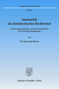 Immunität im demokratischen Rechtsstaat