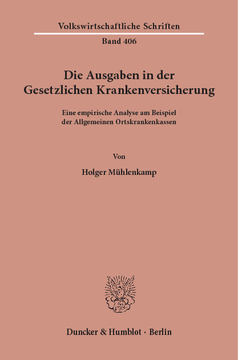 Die Ausgaben in der gesetzlichen Krankenversicherung Die Ausgaben in der gesetzlichen Krankenversicherung