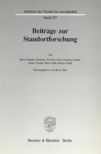 Beiträge zur Standortforschung
