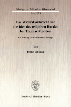 Das Widerstandsrecht und die Idee des religiösen Bundes bei Thomas Müntzer