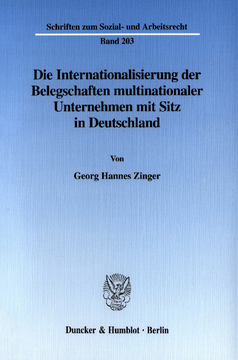 Die Internationalisierung der Belegschaften multinationaler Unternehmen mit Sitz in Deutschland Die Internationalisierung der Belegschaften multinationaler Unternehmen mit Sitz in Deutschland