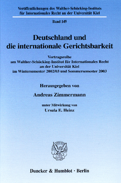 Deutschland und die internationale Gerichtsbarkeit