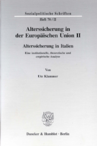 Alterssicherung in der Europäischen Union II