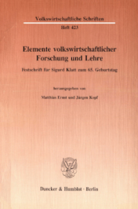 Elemente volkswirtschaftlicher Forschung und Lehre