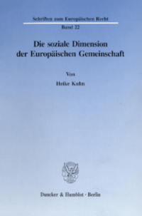 Die soziale Dimension der Europäischen Gemeinschaft