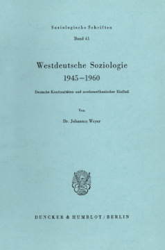 Westdeutsche Soziologie 1945–1960