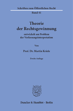 Theorie der Rechtsgewinnung Theorie der Rechtsgewinnung