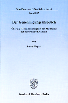 Der Genehmigungsanspruch Der Genehmigungsanspruch