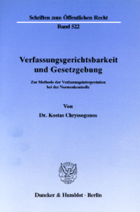Verfassungsgerichtsbarkeit und Gesetzgebung