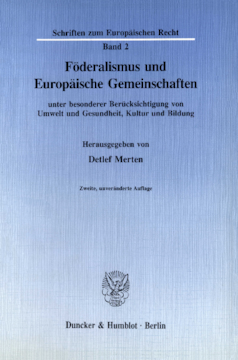 Föderalismus und Europäische Gemeinschaften