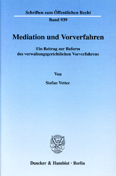Mediation und Vorverfahren
