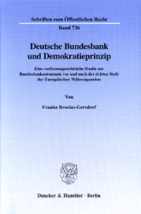 Deutsche Bundesbank und Demokratieprinzip