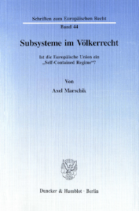 Subsysteme im Völkerrecht