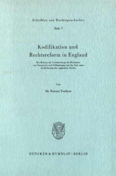 Kodifikation und Rechtsreform in England
