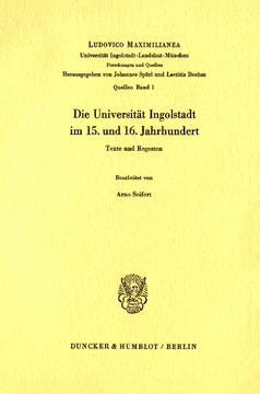 Die Universität Ingolstadt im 15. und 16. Jahrhundert