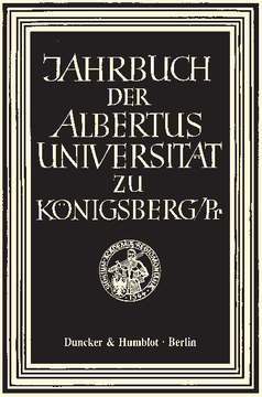 Jahrbuch der Albertus-Universität zu Königsberg/Pr
