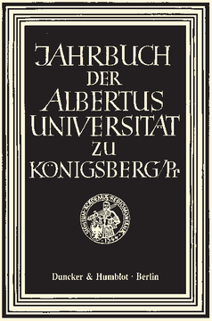 Jahrbuch der Albertus-Universität zu Königsberg/Pr Jahrbuch der Albertus-Universität zu Königsberg/Pr