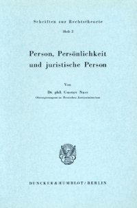 Person, Persönlichkeit und juristische Person