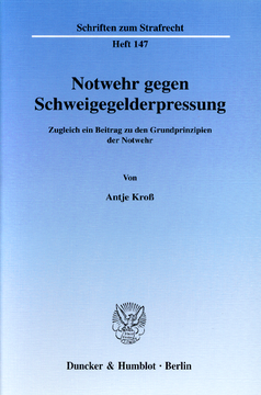 Notwehr gegen Schweigegelderpressung Notwehr gegen Schweigegelderpressung